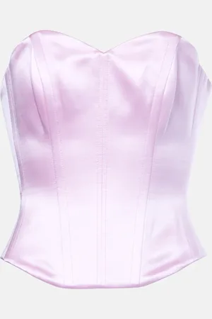 ALEX PERRY Cotton and silk satin corset