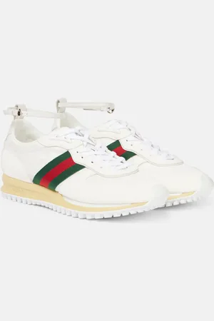 Gucci Web Stripe suede-trimmed sneakers