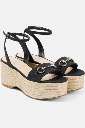 Gucci Lady Horsebit suede espadrille wedges