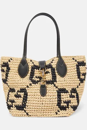 Gucci Summer Medium leather-trimmed basket bag