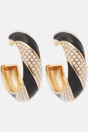 Self-Portrait Faux pearls hoop earrings