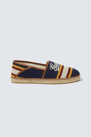 Gucci Logo leather-trimmed espadrilles