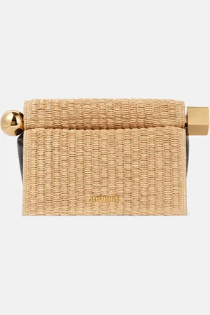 Jacquemus Rond CarrÃ© woven raffia-effect clutch