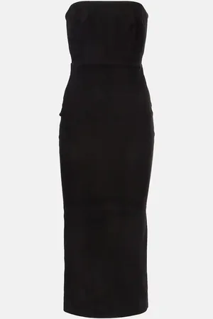 ALEX PERRY Suede midi dress