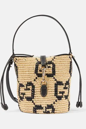 Gucci GG Small leather-trimmed bucket bag