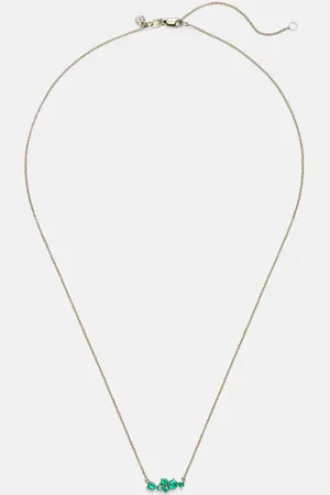 Sydney Evan Cocktail Bar 14kt necklace with emeralds and diamonds