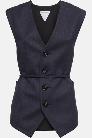 Bottega Veneta Tie-detail striped wool vest