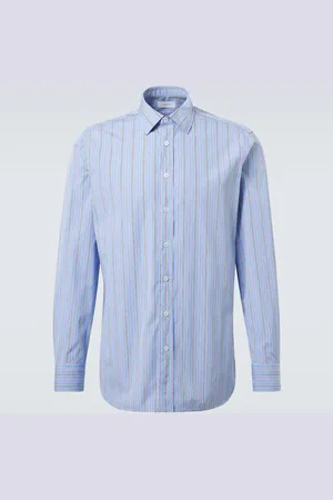 LARDINI Striped cotton poplin shirt