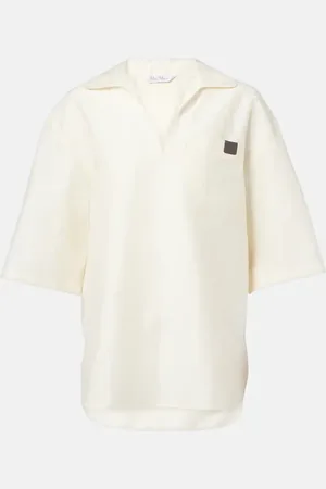 Max Mara Osiride linen and silk-blend polo shirt