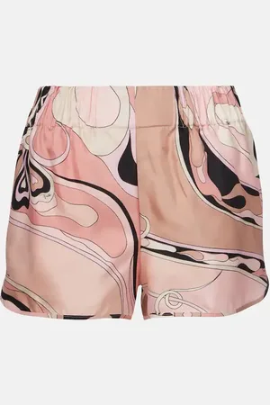 Puccini Orchidee silk twill shorts