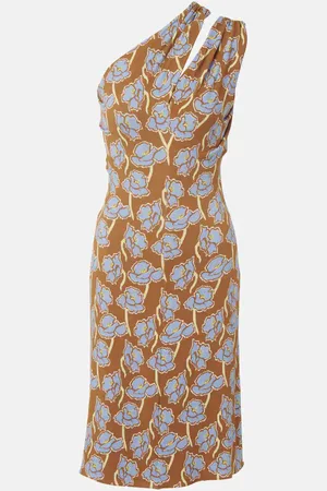VERSACE Poppies printed crÃªpe jersey midi dress