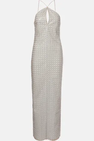 ROTATE Sequined halterneck maxi dress