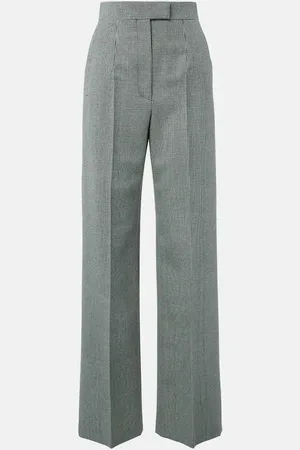 Alexander McQueen Checked wool and mohair wide-leg pants