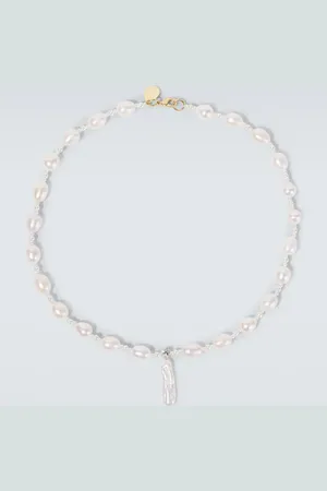 Simone Rocha Staccato pearls and faux pearls pendant necklace