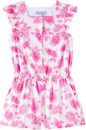Tartine Et Chocolat Floral ruffled cotton playsuit