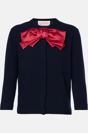 VALENTINO Bow-detail wool cardigan