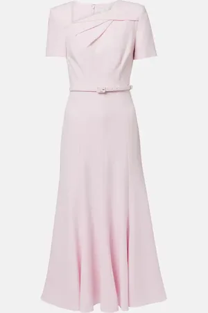 Roland Mouret Gathered belted cady midi dress