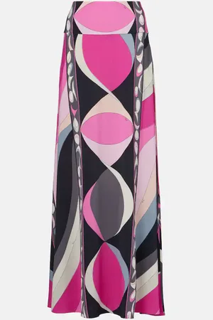 Puccini Marmo jersey satin maxi skirt