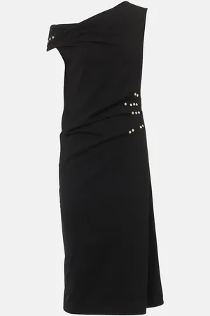 DRIES VAN NOTEN Gathered embellished jersey midi dress
