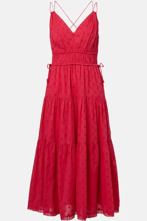 ULLA JOHNSON Freya polka-dot cotton dobby midi dress