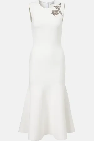 Alexander McQueen Crystal-embellished midi dress