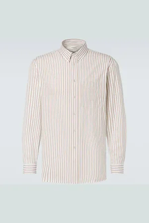 Saint Laurent Cassandre striped cotton poplin shirt