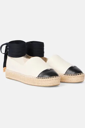 Tory Burch Colorblocked leather espadrilles