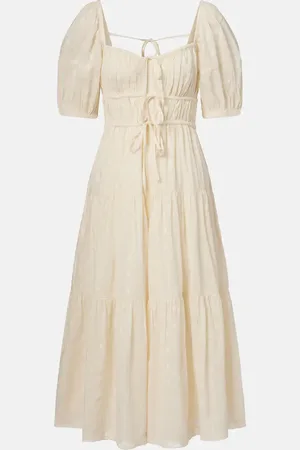 ULLA JOHNSON Palma gathered cotton maxi dress