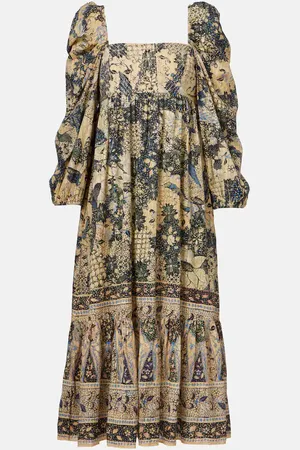 ULLA JOHNSON Natilda gathered cotton-blend maxi dress