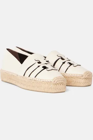Tory Burch Ines Double T leather espadrilles
