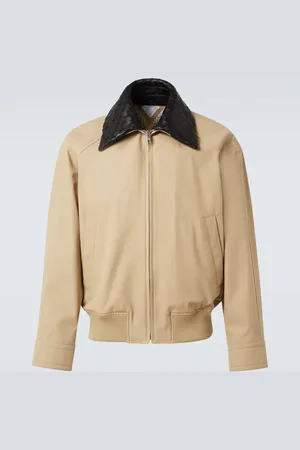 Bottega Veneta Intrecciato leather-trimmed twill blouson
