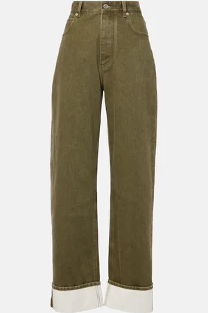 Bottega Veneta High-rise intrecciato wide-leg jeans