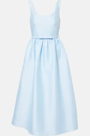 Self-Portrait Belted satin midi dress