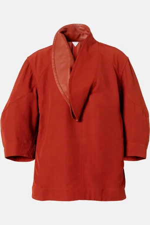 Bottega Veneta Leather-trimmed blouse