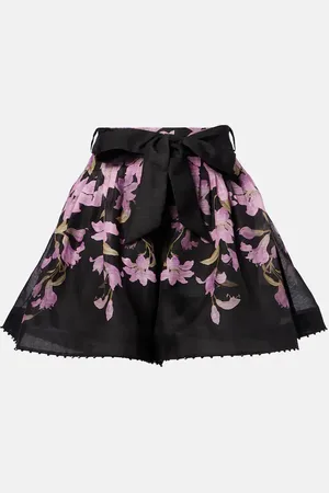 ZIMMERMANN Dawning floral beaded high-rise shorts