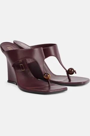 Etro 90 leather wedge sandals