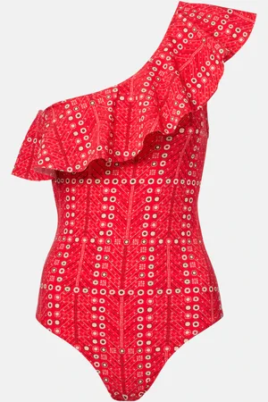 Marant Etoile Sicilya ruffled printed swimsuit