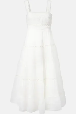 VERONICA BEARD Lucien embroidered tiered midi dress