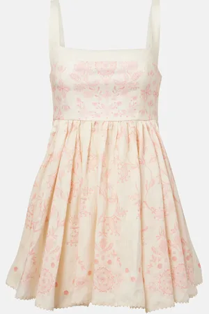 Agua by Agua Bendita Hierbabuena Floritura linen minidress