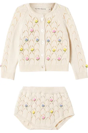 The New Society Baby Canea cotton cardigan and bloomers set