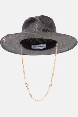 Ruslan Baginskiy Logo chain-detail straw fedora