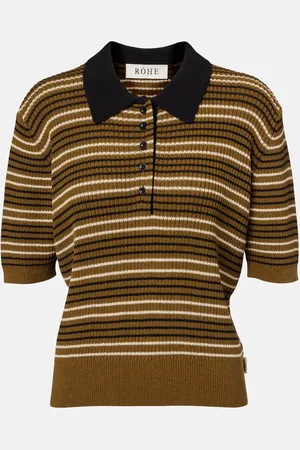 Rohe Striped cotton-blend polo shirt