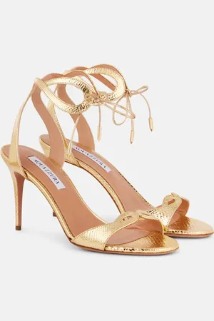 Aquazzura Tessa 85 snake-effect leather sandals