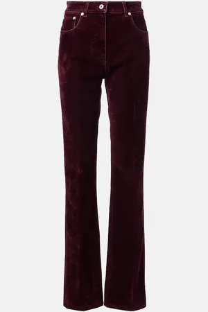 Salvatore Ferragamo Mid-rise velvet straight pants