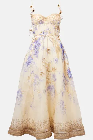 ZIMMERMANN Dawning floral linen and silk midi dress