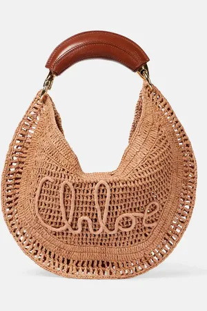 Chloé Summer Banana raffia-effect shoulder bag