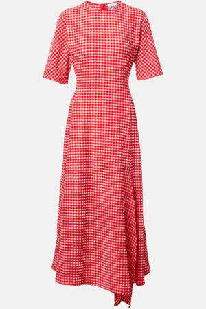 Ganni Seersucker midi dress