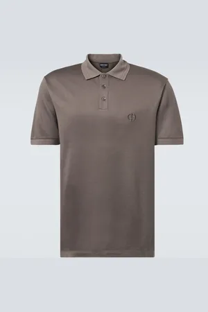 Giorgio Armani Silk, linen and cotton polo shirt