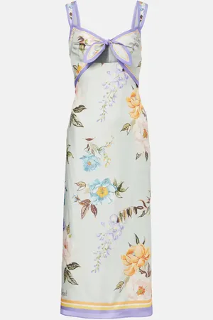 Self-Portrait Floral twill midi dress