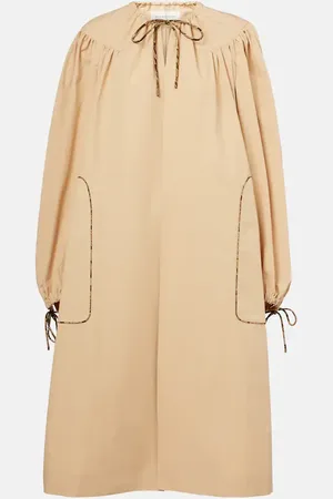DRIES VAN NOTEN Gathered cotton poplin coat
